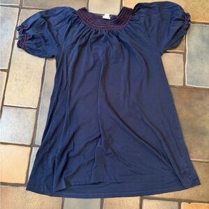 Lake pajamas Navy Blue smocked nightgown